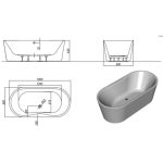 KOPALNA KAD SAMOSTOJEČA KOLPA SAN COMODO-FS 185X90/O BELA HORIZONTALNI PRELIV – predstavitvena slika