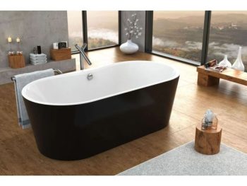 KOPALNA KAD SAMOSTOJEČA KOLPA SAN COMODO-FS 185X90/O BLACK HORIZONTALNI PRELIV