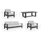 KOVINSKA VRTNA GARNITURA BIZZOTTO HOMEMOTION BALTIC, ANTRACIT SET 4 – predstavitvena slika