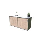 LETNA KUHINJA MS VISCOM ELEMENT POMIVALNO KORITO LESNI DEKOR HRAST-RUSTIK – predstavitvena slika