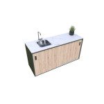 LETNA KUHINJA MS VISCOM ELEMENT POMIVALNO KORITO LESNI DEKOR HRAST-RUSTIK – predstavitvena slika