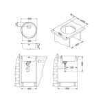 NERJAVNO POMIVALNO KORITO ALVEUS FORM 10, NAT FI 450 MM IZTOK 88.9 MM – predstavitvena slika