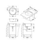 NERJAVNO POMIVALNO KORITO ALVEUS FORM 30, LEINEN FI 510 MM – predstavitvena slika