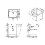 NERJAVNO POMIVALNO KORITO ALVEUS MORE 10, LEINEN 560X500 MM – predstavitvena slika