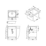 NERJAVNO POMIVALNO KORITO ALVEUS MORE 10, NAT 560X500 MM – predstavitvena slika
