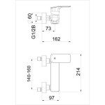 PIPA ZA TUŠ KAD UNITAS ELITE E40B ČRNA SAMO ARMATURA – predstavitvena slika