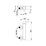 PIPA ZA TUŠ KAD UNITAS SQUARE Q40B ČRNA BREZ PRHE, GIBLJIVE CEVI – predstavitvena slika