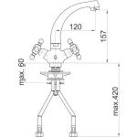 PIPA ZA UMIVALNIK UNITAS STIL STOJEČA, LITI IZLIV ZG. DEL SIFONA, KROM – predstavitvena slika