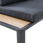 PROMO KOTNA GARNITURA OLEA 4P ALU AKACIJA Z/KVADRATNA NIZKA MIZA 65X65 TEMNO SIVA – predstavitvena slika