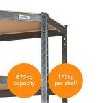 REGAL VONHAUS 5 POLIČNI KOTNI HAMMERITE 1.8M – predstavitvena slika