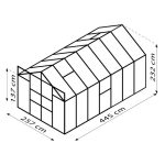 STEKLEN RASTLINJAK VITAVIA MERIDIAN 2 11500 ESG3MM ČRNA 2.6X4.4M – predstavitvena slika