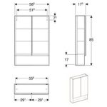 TOALETNA OMARICA GEBERIT SELNOVA SQUARE Z OGLED. OREH - HICKORY 59X85 – predstavitvena slika