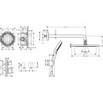 TUŠ SISTEM HANSGROHE HG CROMA SET ZA PRHO 280 1 JET ECOSTAT S – predstavitvena slika