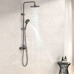 TUŠ SISTEM INTER CERAMIC S TUŠ ROČKO 5 FUNKCIJ GUN SIVA – predstavitvena slika