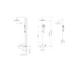 TUŠ SISTEM INTER CERAMIC S TUŠ ROČKO 5 FUNKCIJ GUN SIVA – predstavitvena slika