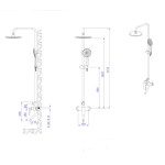 TUŠ SISTEM INTER CERAMIC Z TUŠ ROČKO 5 FUNKCIJ MAT SREBRNA – predstavitvena slika