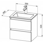 UMIVALNIŠKA ENOTA AQUAESTIL STELLA 50 Z UMIVALNIKOM BELA AKRIL 50X40X52 CM – predstavitvena slika
