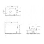 WC ŠKOLJKA, STOJEČA INTER CERAMIC BREZ ROBOV Z WC DESKO S POČASNIM ZAPIRANJEM BELA – predstavitvena slika