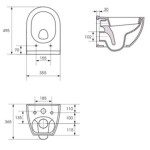 WC ŠKOLJKA, VISEČA OPOCZNO ZEN 36X50 VISEČA CLEANON BREZ ROBA – predstavitvena slika