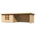 LESENA VRTNA HIŠKA KARIBU TRITTAU 4+ PODALJŠEK STREHE 4.4M+ZADNJA STENA