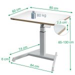 PISALNA DVIŽNA MIZA LEITZ COSY-WOW ERGO 80X60CM BELA ELEKTRIČNA – predstavitvena slika