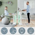 PISALNA DVIŽNA MIZA LEITZ COSY-WOW ERGO 80X60CM BELA ELEKTRIČNA – predstavitvena slika