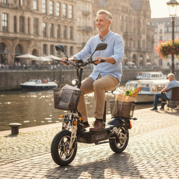 Ne zamudite priložnosti! VIRON VR-1500-EEC z močnim 1000W motorjem, hitrostjo 35 km/h in cestno homologacijo. Popolna izbira za hitro in varno vožnjo brez emisij.