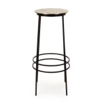 Barski stol AMIRA ORO H77 ima kovinsko konstrukcijo, sedež pa je iz aluminija. Material: - Kovina - Aluminij Barva: - Počen vzorec Dimenzije: širina: Ø36cm