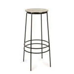 Barski stol AMIRA ORO H77 ima kovinsko konstrukcijo, sedež pa je iz aluminija. Material: - Kovina - Aluminij Barva: - Počen vzorec Dimenzije: širina: Ø36cm