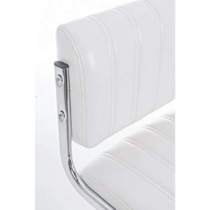 Barski stol BARCLAY bel ima strukturo iz jekla, sedalni del je narejen iz pene ki je oblečena v umeno usnje. Material: - Pena - Jeklo - Umetno usnje Barva: -