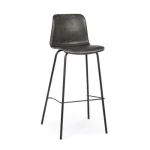 Barski stol KYRA vintage antracit je narejen iz polipropilena in prevlečen v umetno usnje ter ima jeklene noge. Dimenzije: širina: 39cm globina: 44cm