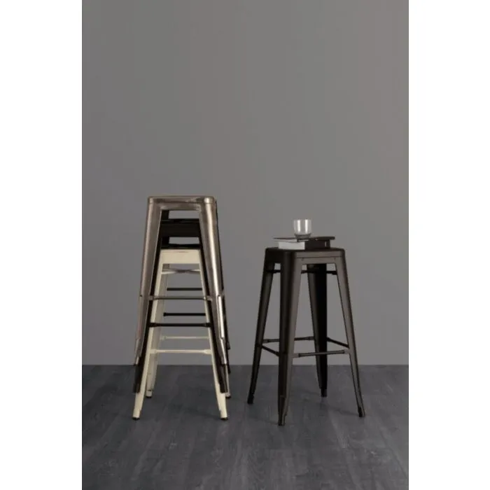 Barski stol MINNESOTA H76 antika je narejen iz kovine. Material: - Kovina Barva: - Antika bela Dimenzije: širina: 43cm globina: 43cm višina: 76cm