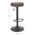 Barski stol PIPER VINTAGE rjava ima kovinsko strukturo, sedalni del je iz poliuretanske pene in oblečena v umetno usnje. Material: - Kovina - Poliuretanska