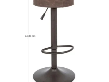 Barski stol PIPER VINTAGE rjava ima kovinsko strukturo, sedalni del je iz poliuretanske pene in oblečena v umetno usnje. Material: - Kovina - Poliuretanska