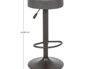 Barski stol PIPER VINTAGE temno siva ima kovinsko strukturo, sedalni del je iz poliuretanske pene in oblečena v umetno usnje. Material: - Kovina -
