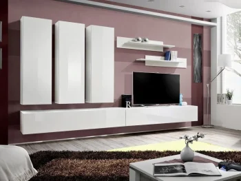 Dnevni regal FLIPER modernega videza bo prava izbira za osvežitev vašega dnevnega prostora. Vrata omaric se odpirajo s push-click sistemom. Viseče omarice