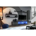 Dnevni regal KAJA je moderno oblikovan in elegantnega videza v kombinaciji lesa in kovine. Vrata visoke omare se odpirajo s push-click sistemom. V ceno je