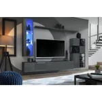 Dnevni regal NUŠA je moderno oblikovan in elegantnega videza v kombinaciji lesa in kovine. Vrata visoke omare se odpirajo s push-click sistemom. V ceno je