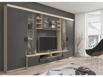 Dnevni regal PAR 3 je moderno oblikovan in elegantnega videza. Izdelan je v EU. Možno je dokupiti LED osvetlitev (30 €). Barva: - Sonoma / siva Dimenzija: -