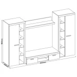 Dnevni regal RUBA 2 XL je moderno oblikovan in elegantnega videza. Dnevni regal je izdelan v EU. Dimenzije dnevnega regala so 300 cm x 190 cm x 40,2 cm Barva: