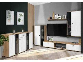 Dnevni regal SAMKI 7 je narejen iz kvalitetne laminirane plošče debeline 15 mm. Ima melaminski obrob ter plastične ročaje. Vsebuje steklo s črnim tiskom.