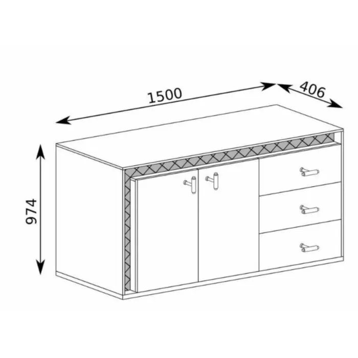Dnevni regal SVEN 2 Dnevni regal SVEN 2 je mozaik okusa, stila in šika, ki bo pritegnil še tako zahtevne kupce. Klasičen antracit je obogaten z zlatimi ABS robovi na pregradi