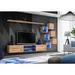Dnevni regal TARA je moderno oblikovan in elegantnega videza. Majhne omarice se odpirajo s push-click sistemom. V ceno je vključena tudi modra led