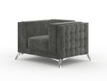 Fotelj DALAS je elegantnega videza kateri bo polepšal vsak prostor. Vzmeten je z valovitimi vzmetmi. Narejen je iz visoko elastične poliuretanske pene. Okvir
