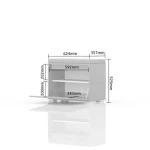 Oblazinjena klop VIŠNJA je narejena iz odličnih materialov. Dobavljiva je v hrast / beli visoki sijaj barvi. Predal ima mehko zapiranje. Dimenzije: D: 63 cm