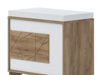 Oblazinjena klop VIŠNJA je narejena iz odličnih materialov. Dobavljiva je v hrast / beli visoki sijaj barvi. Predal ima mehko zapiranje. Dimenzije: D: 63 cm