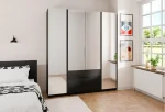Garderobna omara KALINA 1 - 200 cm ima moderen dizajn. Narejena je iz laminirane plošče debeline 16 mm. Omara ima na voljo predale ter stranice v črni ali