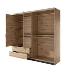Elegantna in moderna spalnica TINAJA, je narejena iz odličnih materialov v barvi artisan hrast s kombinacijo antracit. Narejena je iz MDF-ja in ima ABS