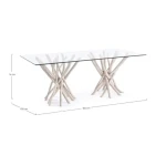 Jedilna miza C-VT SAHEL RETT 200X100 je narejena iz vej beljenega lesa. Mizna plošča je narejena iz kaljenega stekla. Miza hkrati modernega kakor tudi