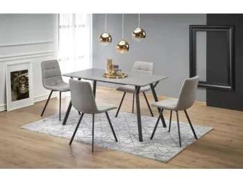 Jedilna miza GRAL je sodobnega in gladkega videza. Dimenzije: - D: 140 x G: 80 x V: 74 cm Material: - MDF / kovina Barve: - Siva / črna